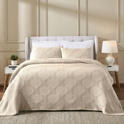 Superior Tanta Cotton Blend Medium Weight Textured Modern Geometric Pattern Coverlet