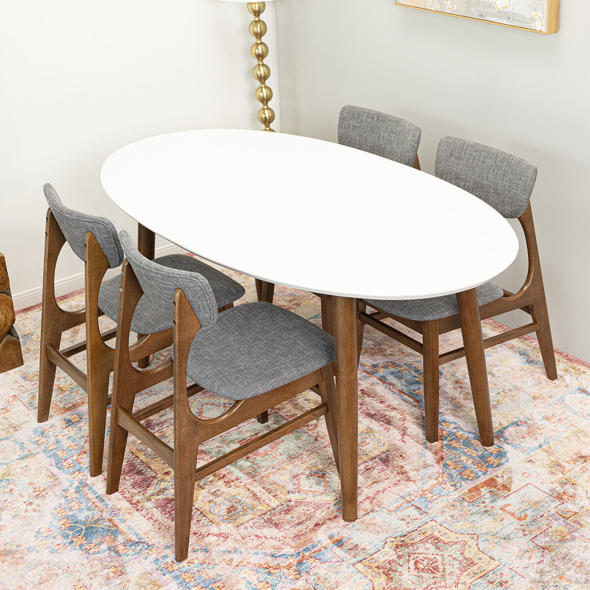 5 Piece Rubberwood Dining Set