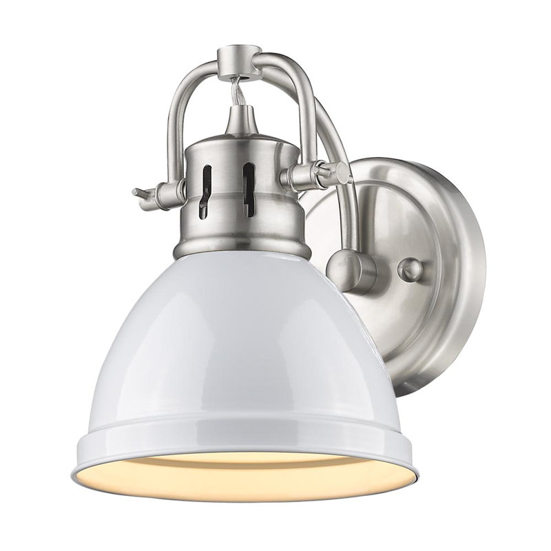 Applique murale 1 lumière pour salle de bain Calico, Étain, Blanc