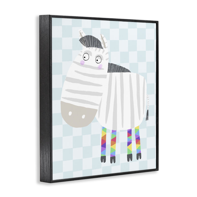 Giclée encadrée zébrée arc-en-ciel, design par Carla Daly, Giclée encadrée noir minuit, H 30 po x l 24 po