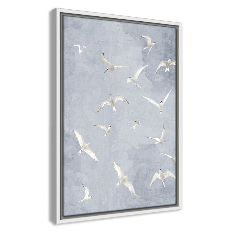 Flight Light Grey Print by Kimberly Allen, 13.5'' W x 19.5'' H, White Floater
