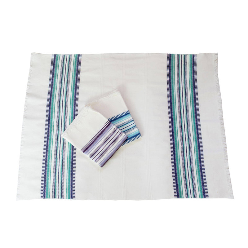 Linge à vaisselle, Bleu / blanc
