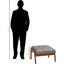 Repose-pieds en tissu gris Finesse Mid-Century