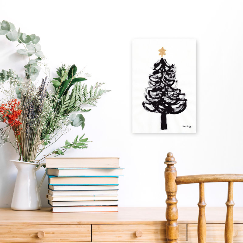 Contemporary Art Abstract Contemporary Christmas Tree Wall Art by Janel Bragg - Wrapped Canvas Print, 30.48 cm H x 20.32 cm W