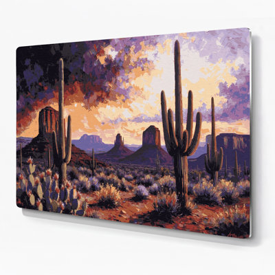 USA State Arizona Purple Metal Wall Art