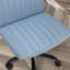 Fauteuil pivotant bleu pour bureau - Hauteur réglable, revêtement en tissu respirant, base métallique robuste, coussin en mousse épaisse, 5 niveaux de confort, facile à déplacer