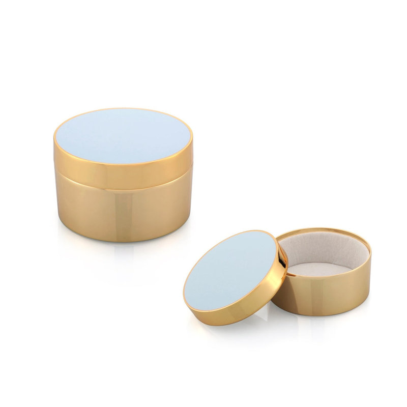 3" Powder Blue & Gold Pot