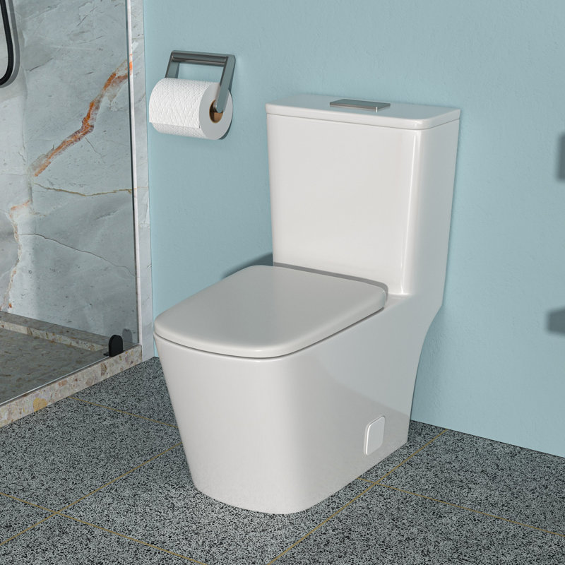 Toilette monobloc en céramique, avec chasse d'eau