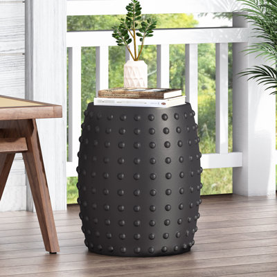 Bureau d'appoint en béton léger, simplicité moderne, noir mat, table de bout 15,06 po x 15,06 po, et élégant, béton, H 18,31 po