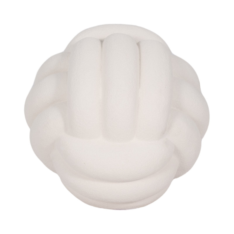 Hershman Knot Orb Rough Texture, 5" H x 5" W x 5" D, White