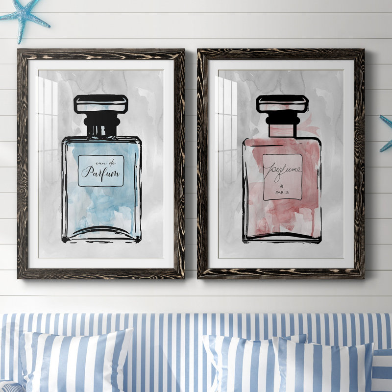 «Blue Wash Perfume», ensemble de 2 reproductions d'art, H 31,5 po x l 47 po x P 1,5 po, H 31,5 po x l 47 po x P 1,5 po, Blanc