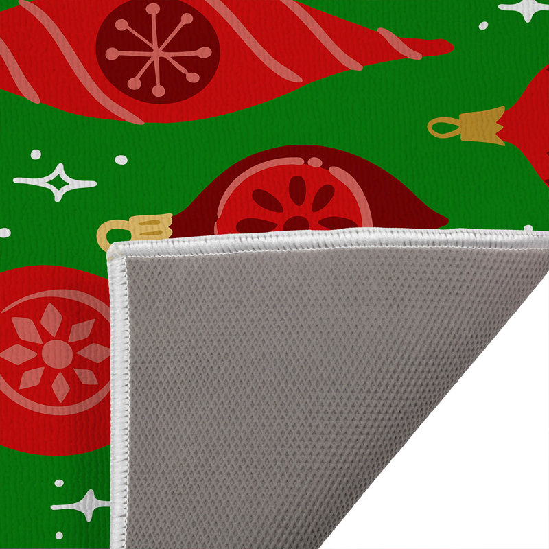 Tapis de bain Ornaments Holiday, Simple - L 34 po x l 21 po, Vert