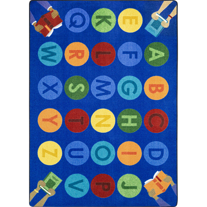 Tapis bleu de lecture de 7 pi 8 po x 10 pi 9 po, Bleu, Rectangle 129 po x 92 po