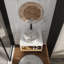 Meuble-lavabo mural 24 po avec lavabo rond et rangement ouvert-129386708