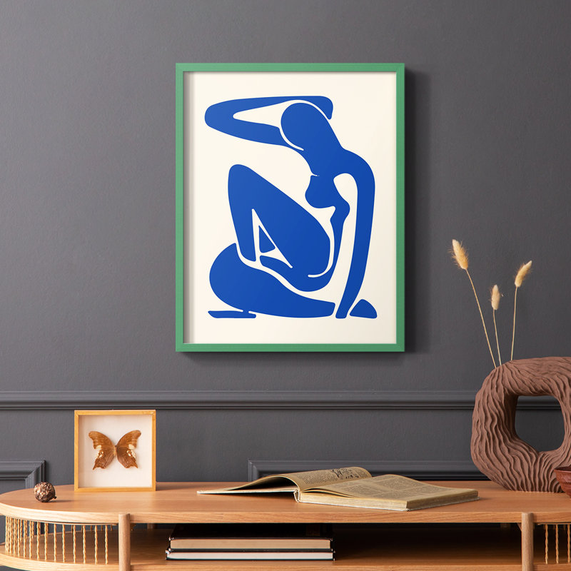 Matisse CXCV, reproduction encadrée - bois massif, Vert, H 10 po x l 8 po