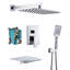 Système de douche mural complet à pression équilibrée noir mat avec valve brute-61379441