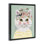 Chat blanc ludique avec cadre flottant fleurs, design par Mia Charro