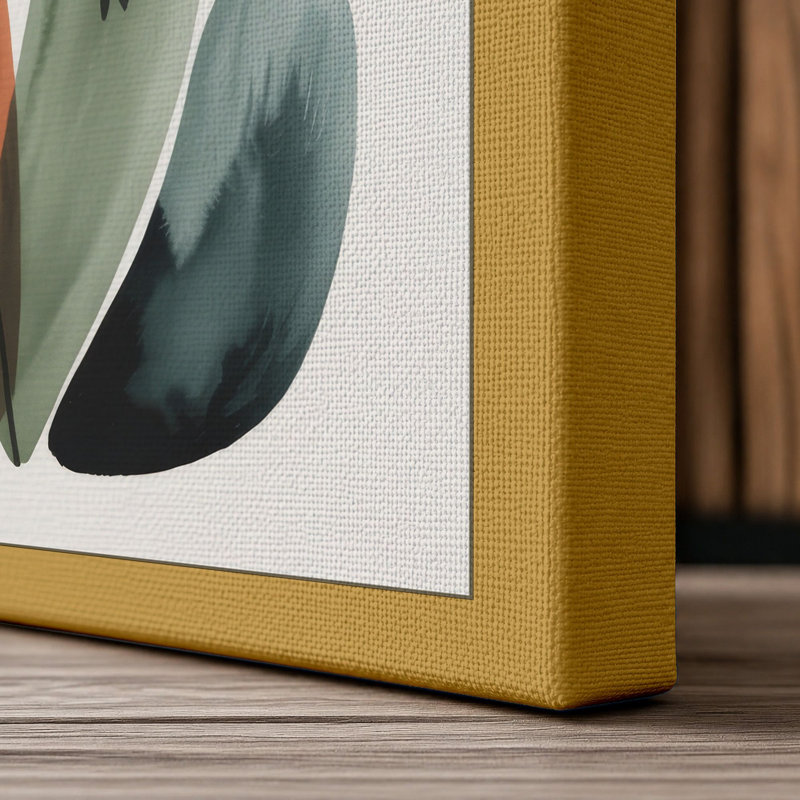 Study in Watercolour Botanical - Wrapped Canvas, 24x16 - 61.0 x 40.6 cm, Ochre Border