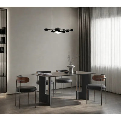 Industrial Style Rock Plate Dining Table Sets.