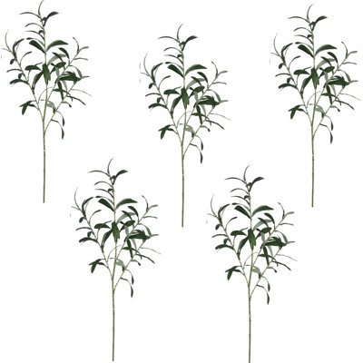 5pcs 29'' Olive Branches for Vases with Battery Operated Lights, Lighted Olive Tree Branches, Artificial Greenery Stems Decor for Centerpieces Flower Arrangements Vases