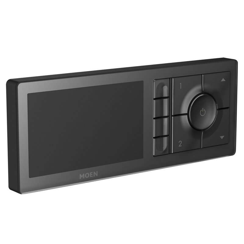 U by Moen Smart Shower 4-Outlet Digital Shower Controller for Thermostatic Shower Valve, Matte Black