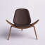 Méridienne Mid-Century moderne avec dossier incurvé, revêtement en similicuir et structure en bois massif, fauteuil de lecture confortable pour le salon, la chambre à coucher et le bureau-1652999039-1653927772