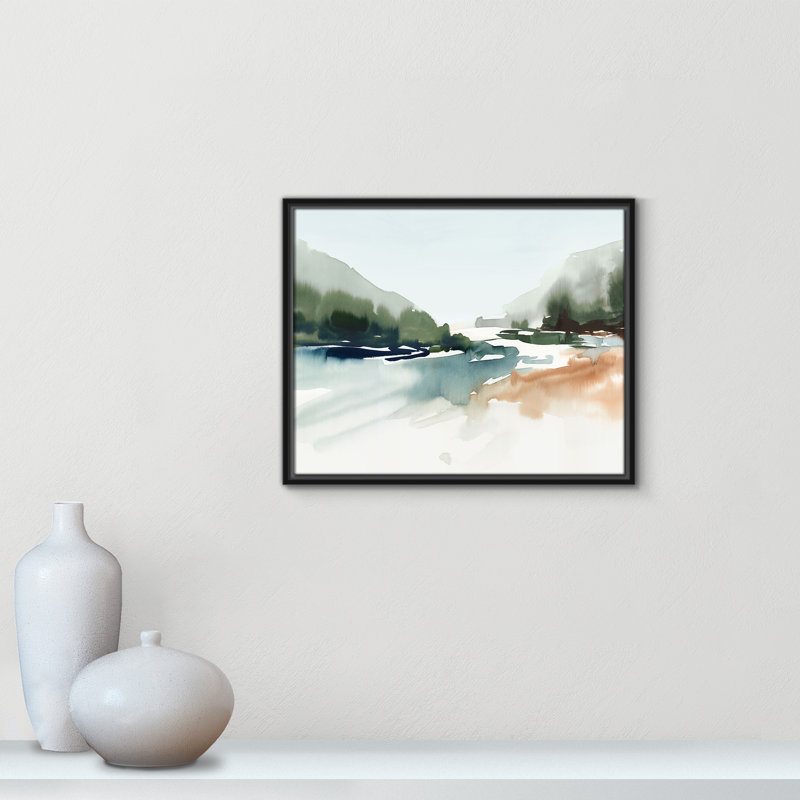 Harmonious Lake - Landscape Version Print par Isabelle Z, H 17,5 po x l 21,5 po, Noir