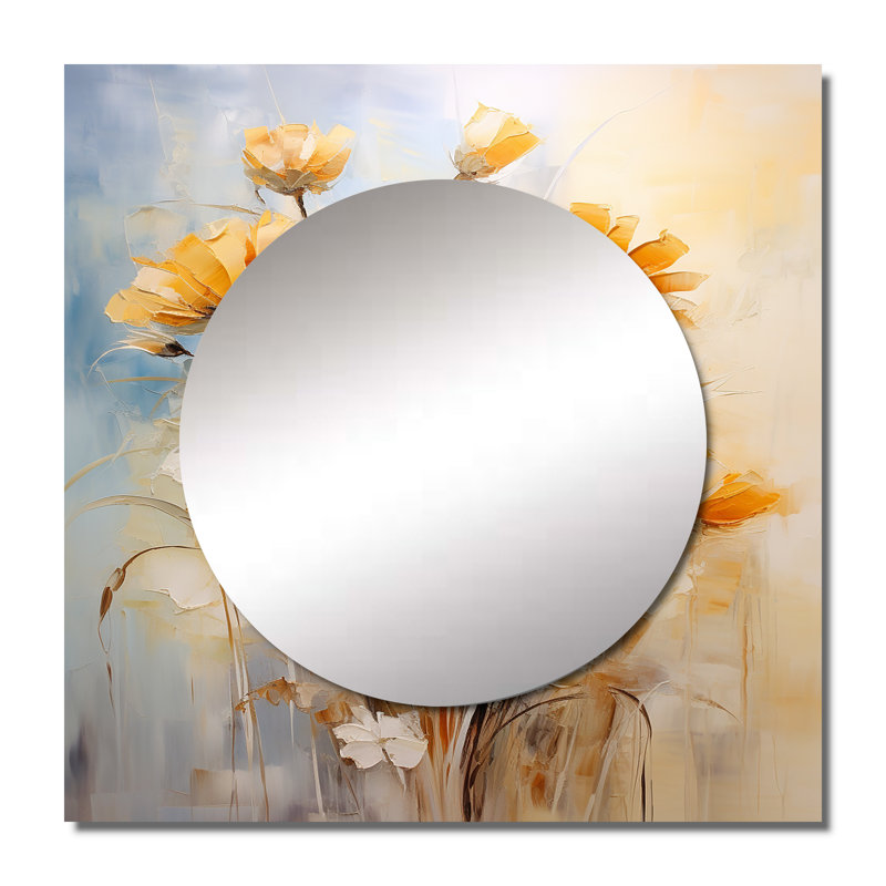 Flurim - Floral & Botanical Square Mirror Wall Art For Bathroom, 36" x 36"