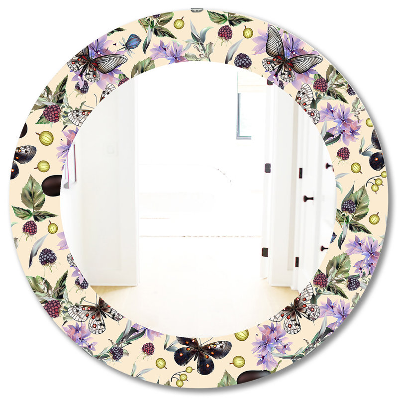 Mirror, 31.5" H x 31.5" W, Floral 2