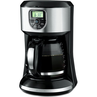 Black And Decker 12 Cup Programmable Coffeemaker In Black And Silver