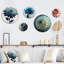 Décoration murale hyperréaliste en fleurs bleues et blanches I - Floral