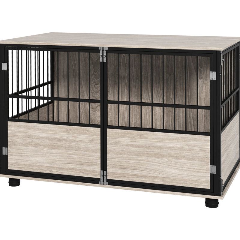 Cage 39,5 "en bois pour animal de compagnie, 3 portes pour cage de chien