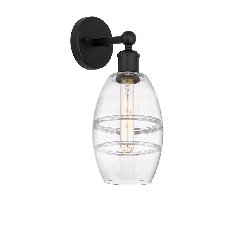 Applique murale en acier Bettylou, H 10,38 po x l 5,88 po x P 7,44 po, Transparent, Noir mat