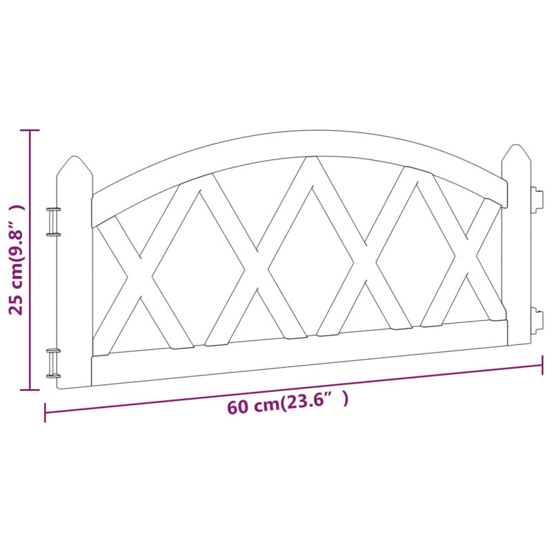 Deidamia 25cm H x 60cm W Edging, Black