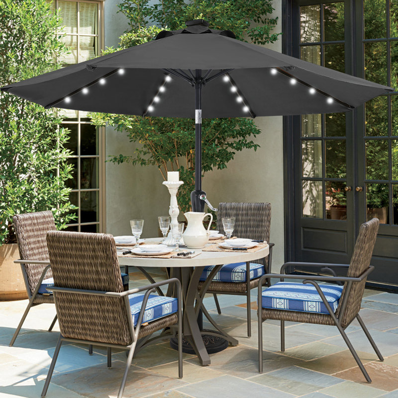 Parasol de marché Cutshall, Gris foncé, 10.5'
