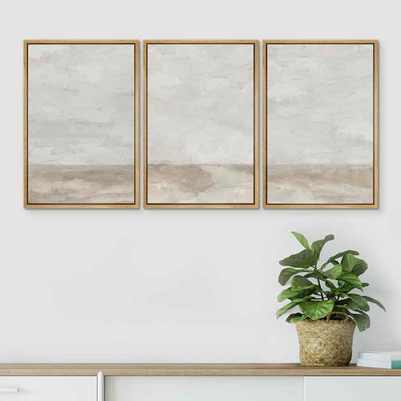 Mountain Majesty Colourful Dawn Over Pineests Abstract Modern Art Bohemian Decor Living Room, Naturel