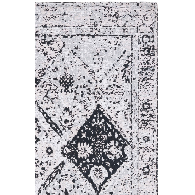 Hundt Southwestern Area Rug in Gray/White, Rectangle 2' x 5'
