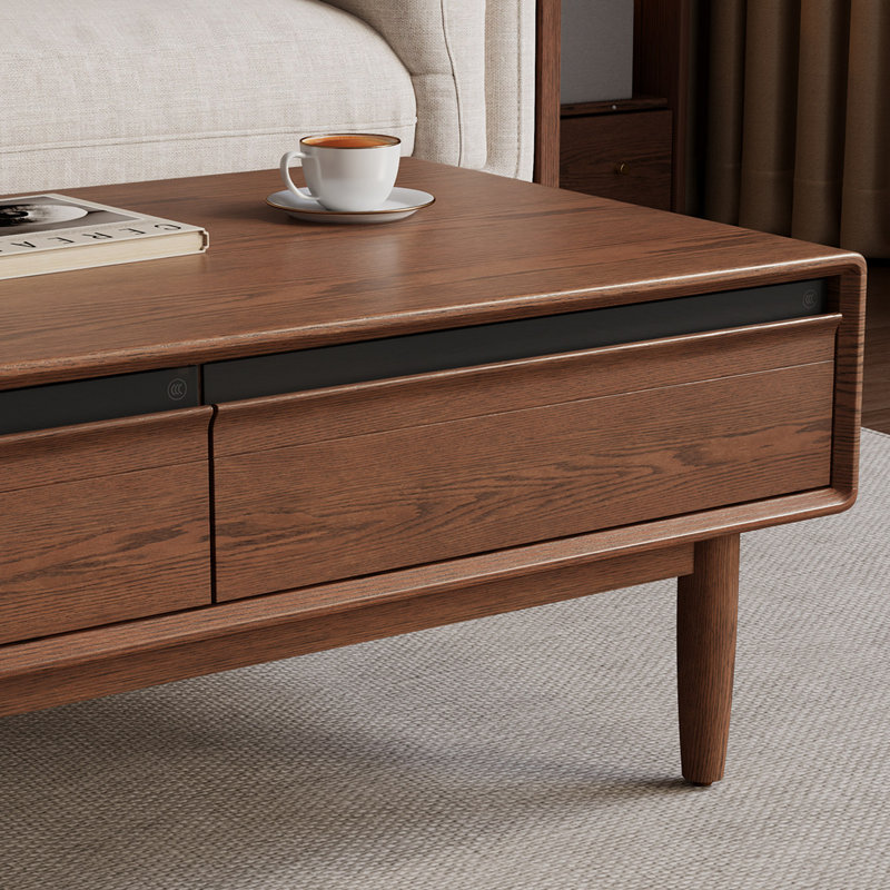 Table basse moderne en bois massif minimaliste, H 17,7 po x l 47,2 po x P 25,6 po