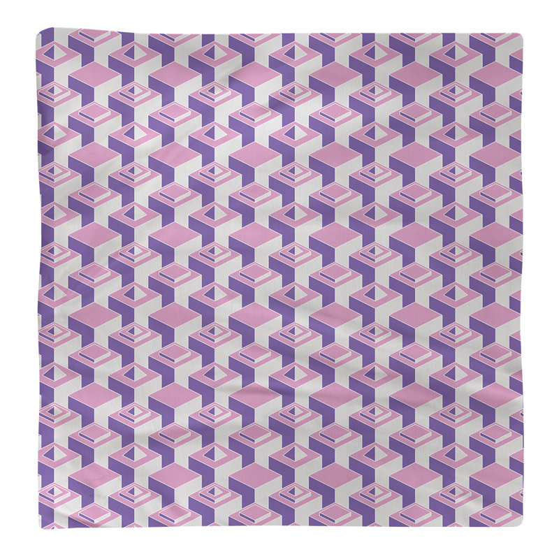 Serviette de table en coton à motif de gratte-ciels à deux couleurs, H 0,1 po x l 22 po x P 22 po, Rose / mauve