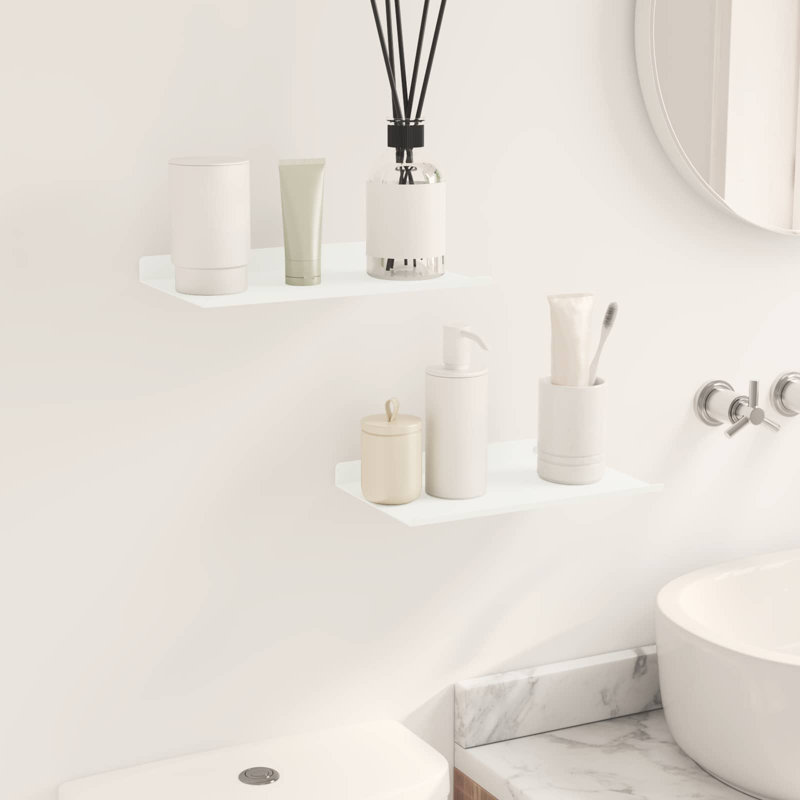 Steel Floating Shelf, White