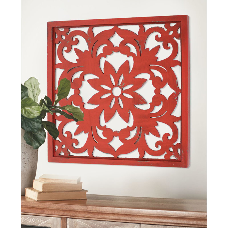 Décoration murale plaque florale rétro