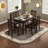 Dark Brown Rectangular Solid Wood Dining Table-680796619