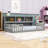 Wooden Floor Bed With Guardrails And Shelves-1526881298-1526881297