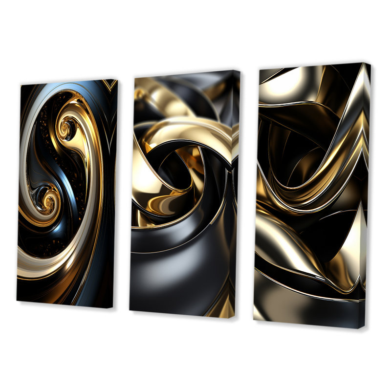 «Abstract Abstract», ensemble de 3 reproductions, H 40 po x l 60 po, Toile tendue