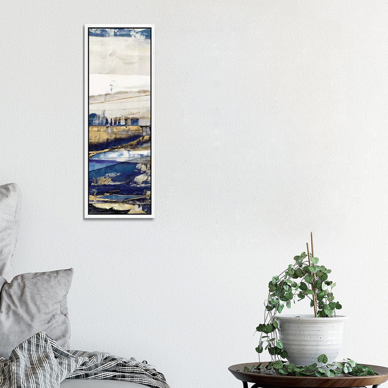Ultramarine II by Isabelle Z - Panoramic Print on Canvas, White Framed, 30.48 cm H x 91.44 cm W