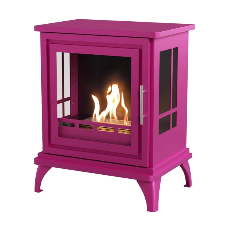 17 Stories 55cm W Bio-Ethanol Fireplace with 683 BTU, Pink