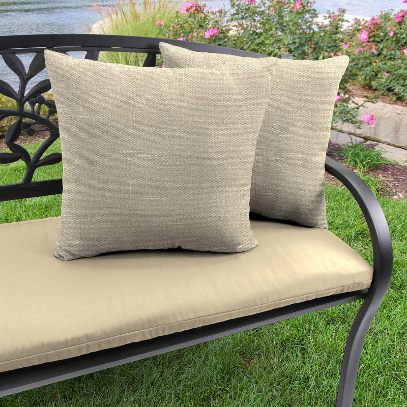 16" x 16" Outdoor Throw Pillow (Set of 2), Beige