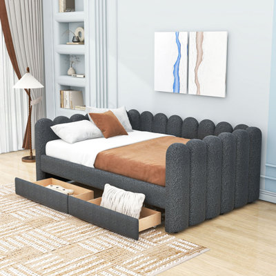 Upholstered Daybed with 2 Storage Drawers