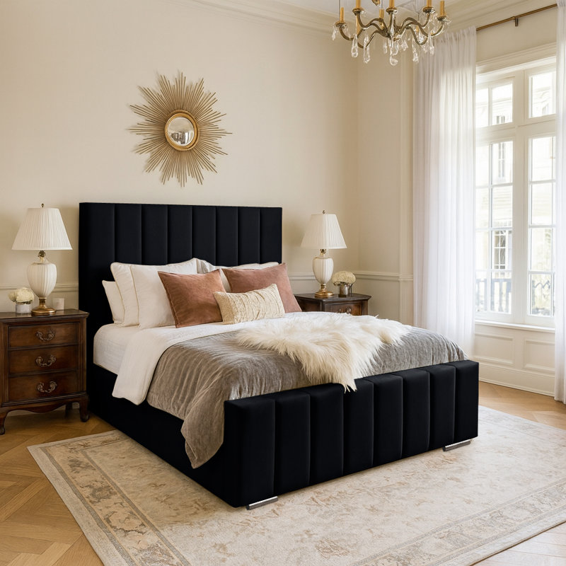 Arlon Upholstered Bed, Kingsize (5'), Black