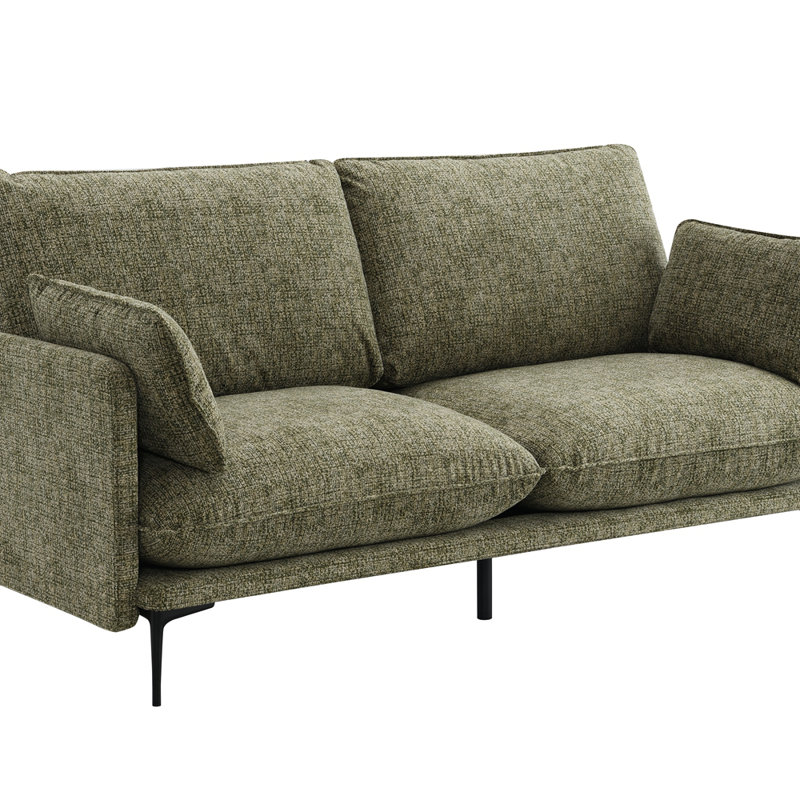 Canapé en tissu vert avec 2 coussins (coussin compressé) Dalton
